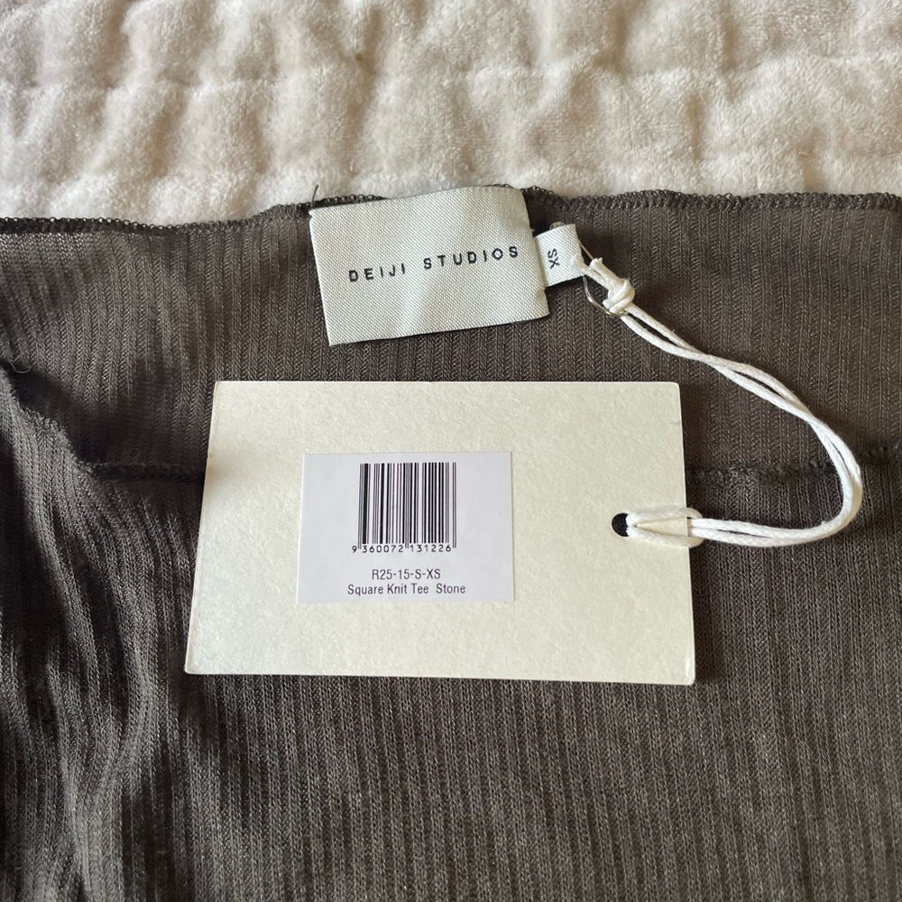 DEIJI STUDIOS The Square Knit Tee In Stone NWT with Flaws XS Read - Picture 9 of 16